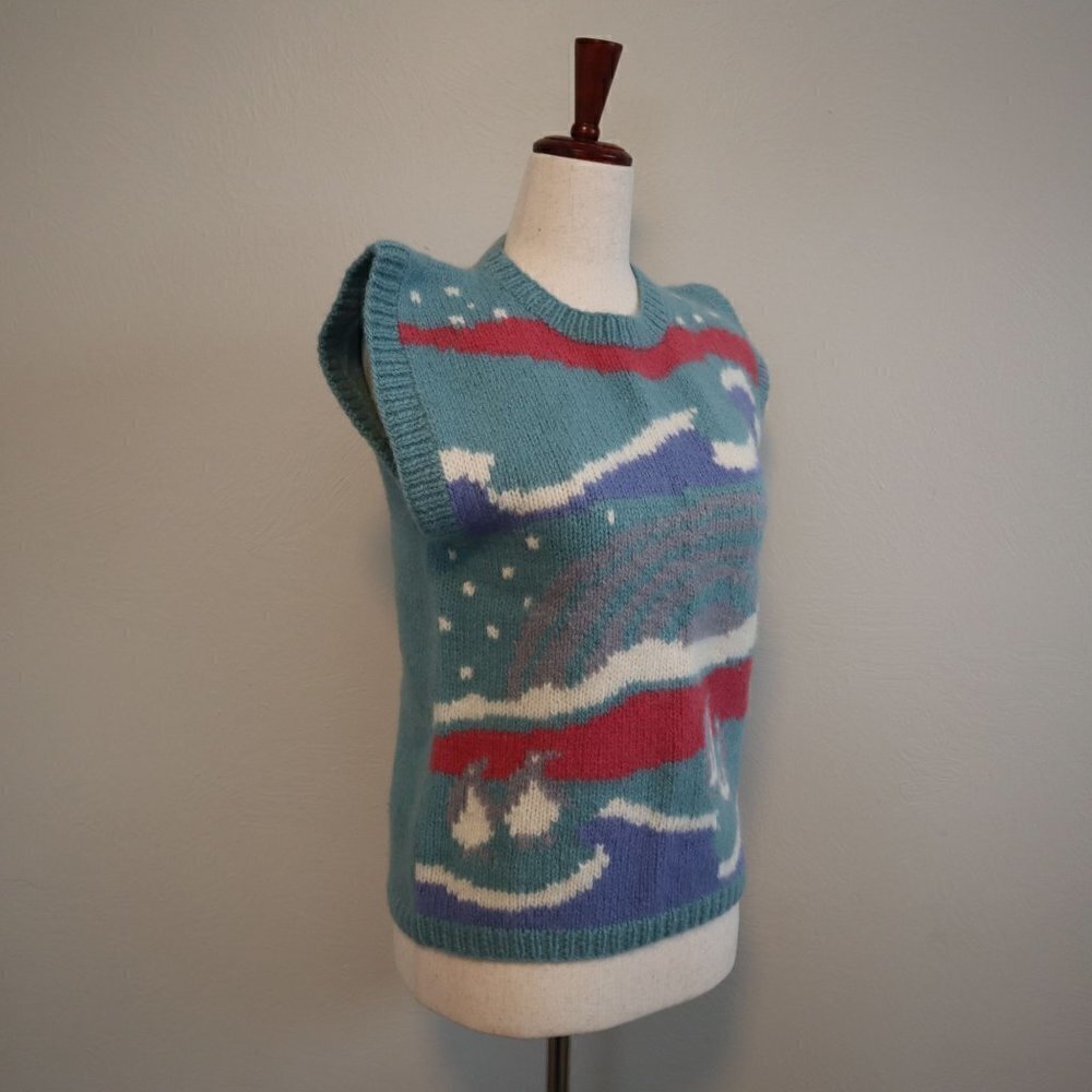 SKYR 1980s Penguins Wool Sweater Vest